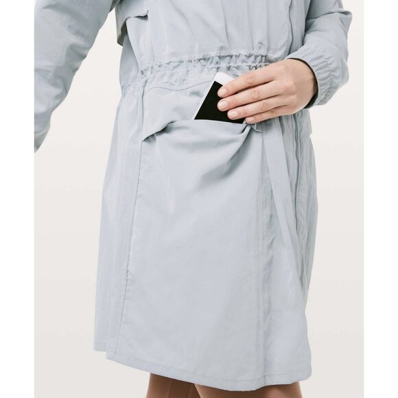Lululemon Pack & Glyde Rain Jacket Water Resistant Windbreaker Travel Long Coat - Picture 4 of 16